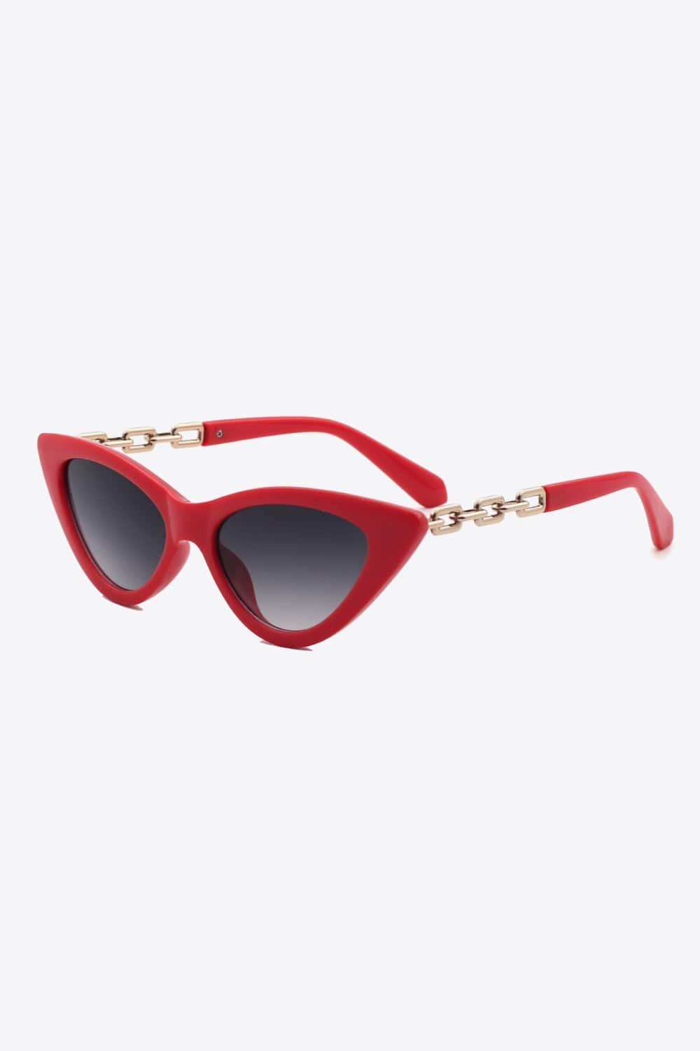 Chain Detail Cat-Eye Sunglasses - Trendsi - Flyclothing LLC