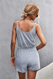 Spaghetti Strap V-Neck Pocket Romper - Trendsi - Flyclothing LLC