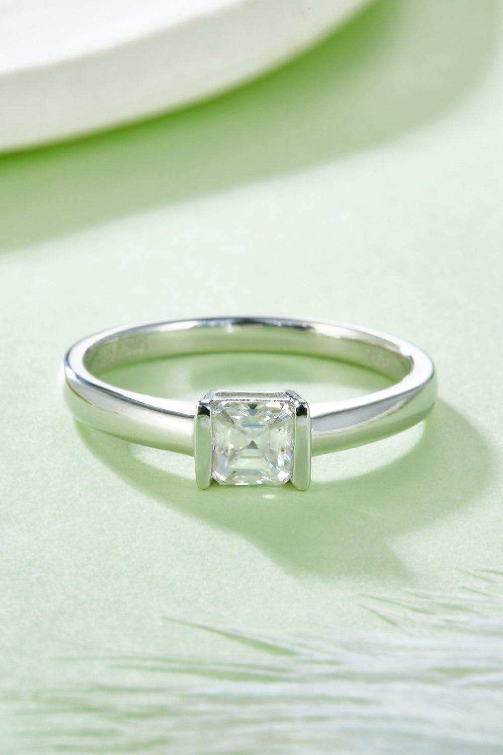 Moissanite 925 Sterling Silver Solitaire Ring - Trendsi - Flyclothing LLC