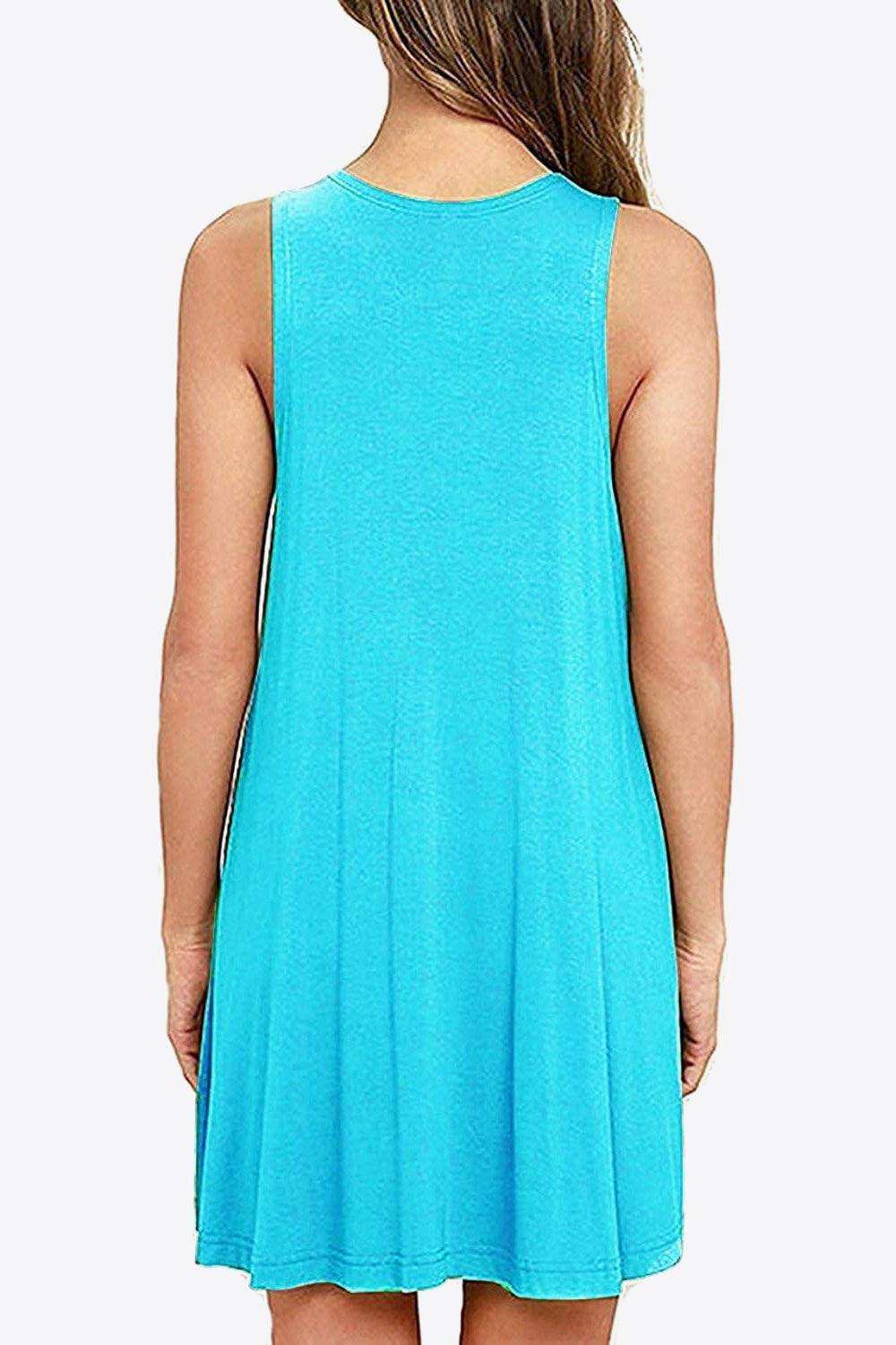 Full Size Round Neck Sleeveless Dress with Pockets - Trendsi - Flyclothing LLC