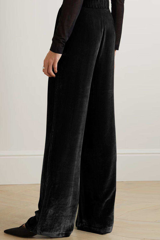 Loose Fit High Waist Long Pants with Pockets - Trendsi - Flyclothing LLC
