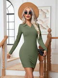 Johnny Collar Long Sleeve Mini Dress - Trendsi - Flyclothing LLC