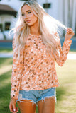 Floral Print Round Neck Long Sleeve Tee - Trendsi - Flyclothing LLC