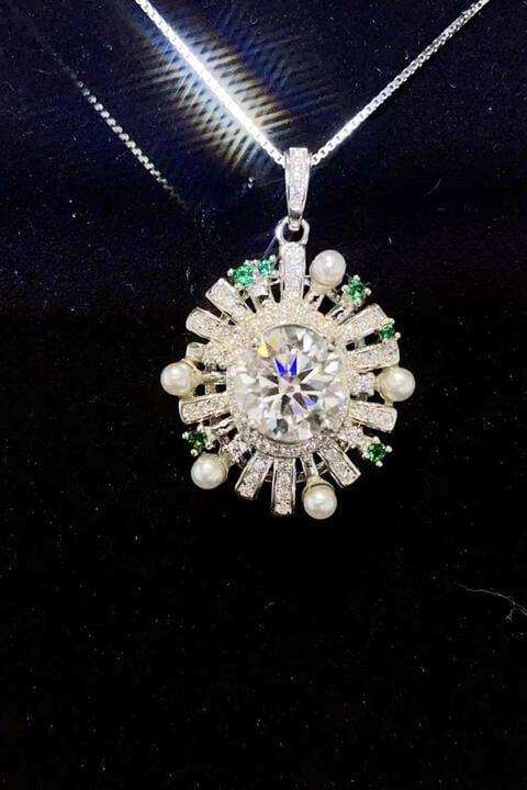 2 Carat Moissanite 925 Sterling Silver Necklace - Trendsi - Flyclothing LLC