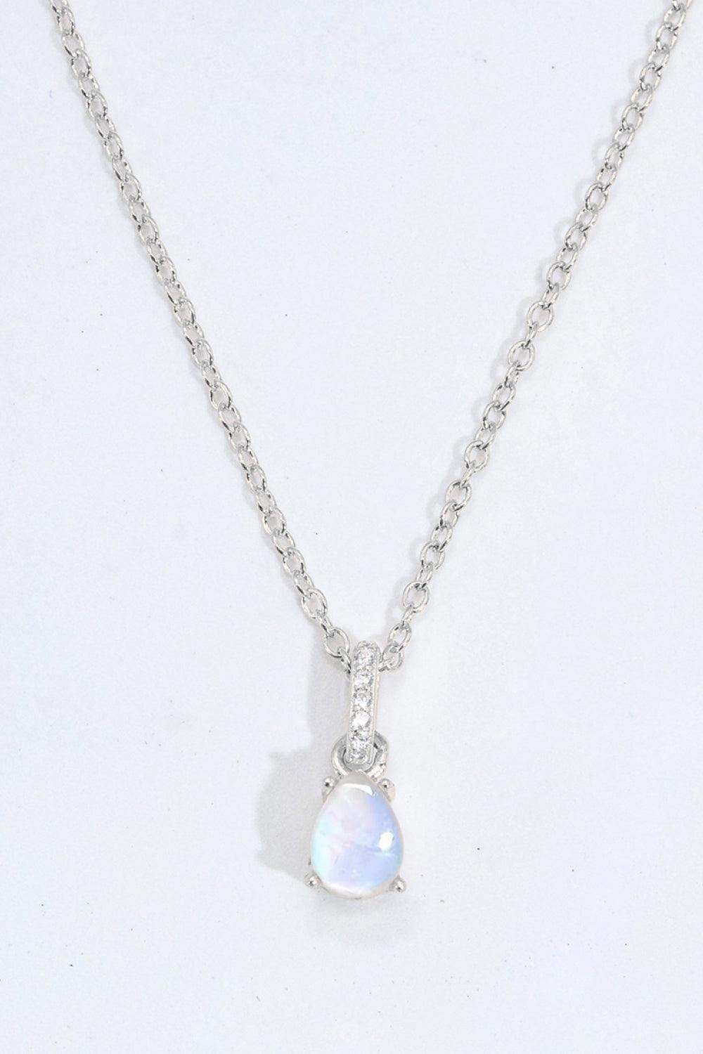 Moonstone Teardrop Pendant Necklace - Trendsi - Flyclothing LLC