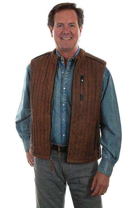 Scully Leather Brown Men's Mens Vest - Scully Leather - Flyclothing LLC