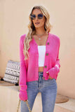 Button Up V-Neck Long Sleeve Cardigan - Trendsi - Flyclothing LLC