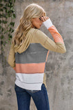 Zip-Up Raglan Sleeve Openwork Hooded Cardigan - Trendsi - Flyclothing LLC