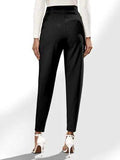 High Waist Straight Pants with Pockets - Trendsi - Flyclothing LLC