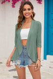 Half Sleeve Open Front Cardigan - Trendsi - Flyclothing LLC