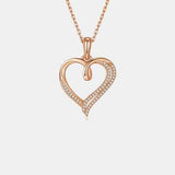 Moissanite 925 Sterling Silver Heart Shape Necklace - Trendsi - Flyclothing LLC