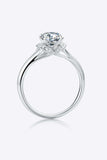 1 Carat Moissanite 925 Sterling Silver Split Shank Ring - Trendsi - Flyclothing LLC