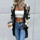 Floral Button Down Longline Cardigan - Trendsi - Flyclothing LLC