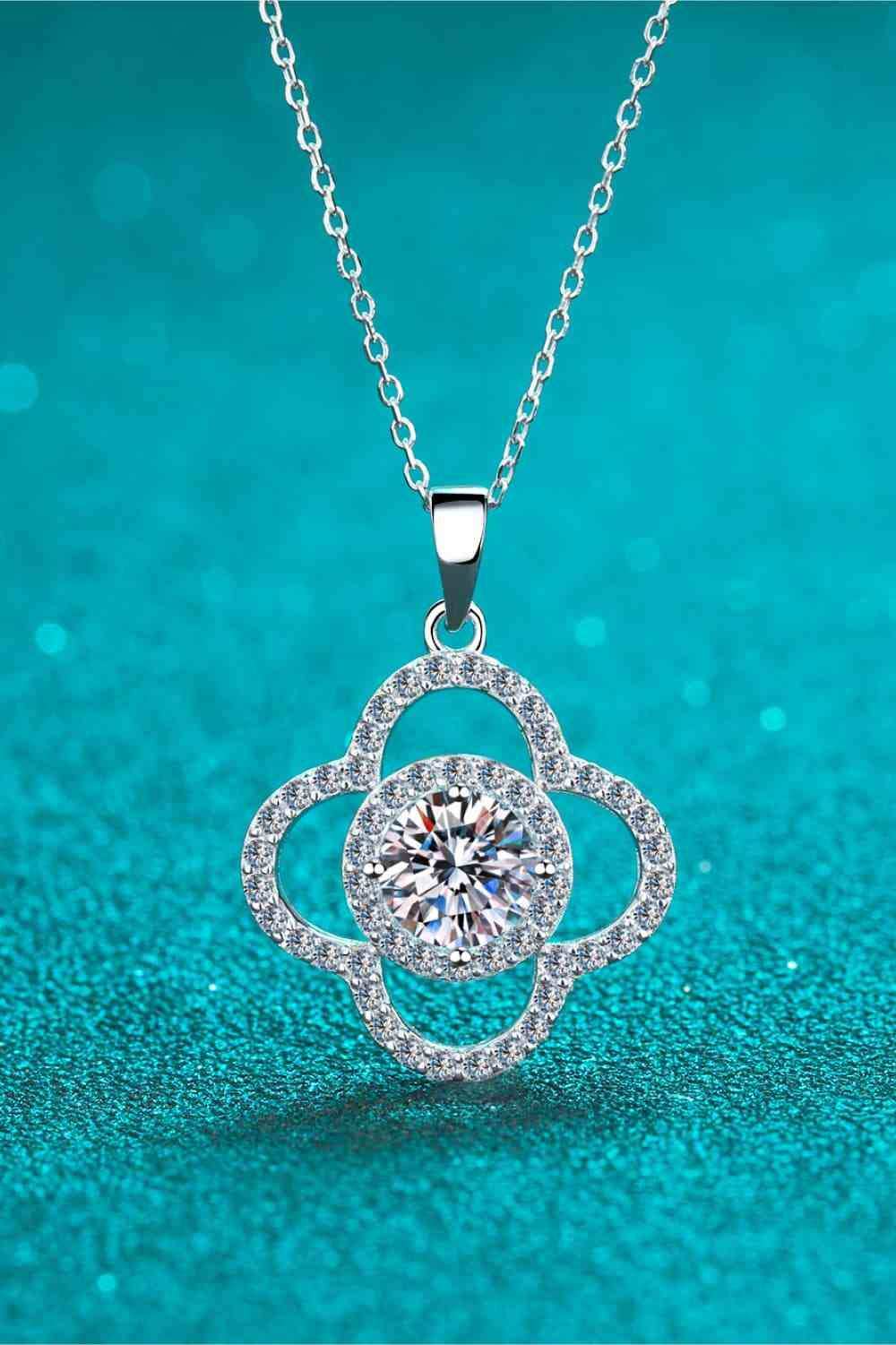 1 Carat Moissanite 925 Sterling Silver Necklace - Trendsi - Flyclothing LLC