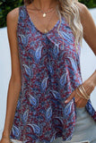Printed Slit Scoop Neck Tank - Trendsi - Flyclothing LLC