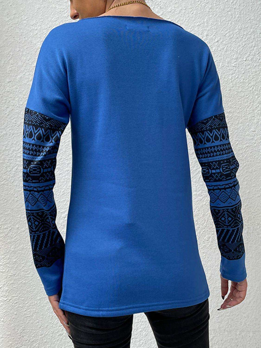 Printed Drop Shoulder Tunic Top - Trendsi - Flyclothing LLC