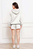 Drop Shoulder Long Sleeve Hoodie and Shorts Set - Trendsi - Flyclothing LLC