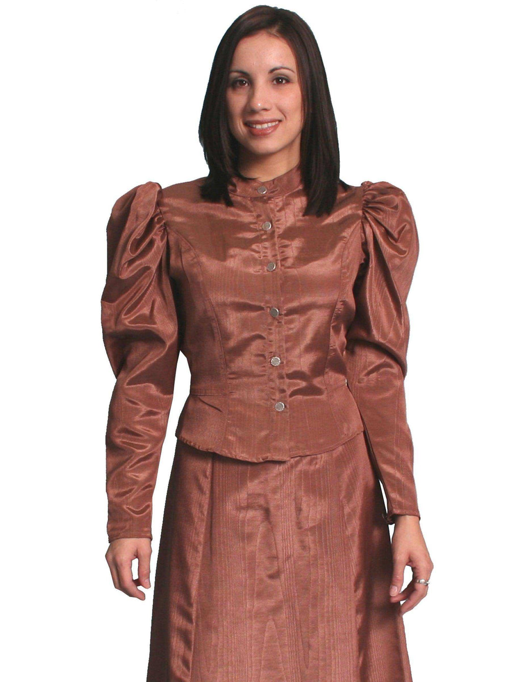 Scully CHOCOLATE MOIRE TIE BACK BLOUSE - Scully Leather - Flyclothing LLC