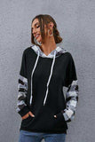 Plaid Drawstring Dropped Shoulder Hoodie - Trendsi - Flyclothing LLC