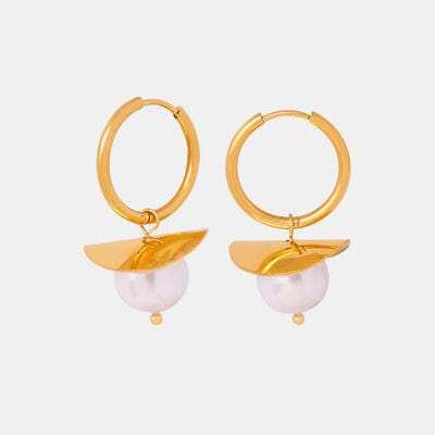 18K Gold-Plated Bead Dangle Earrings - Trendsi - Flyclothing LLC