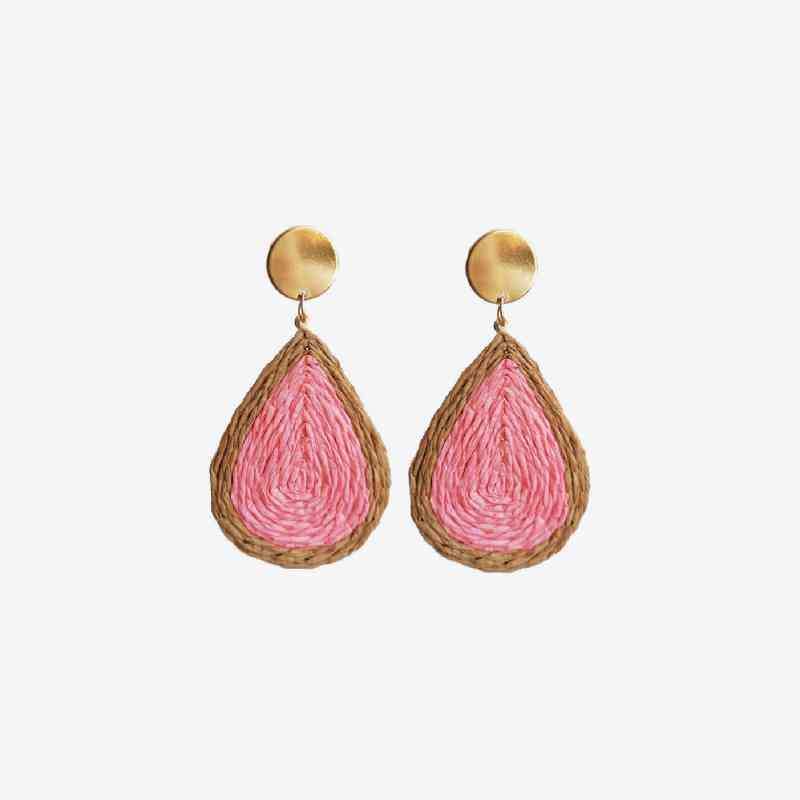Raffia Grass Teardrop Earrings - Trendsi - Flyclothing LLC