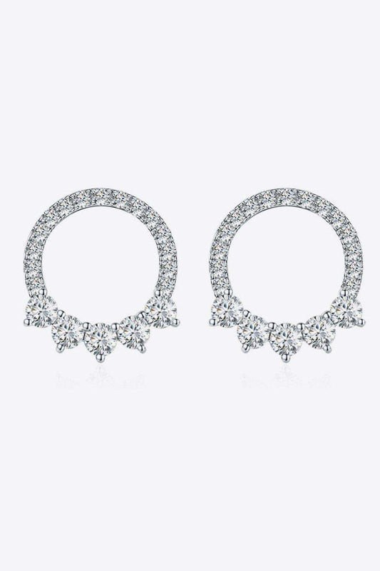 Moissanite Platinum-Plated Earrings - Trendsi - Flyclothing LLC