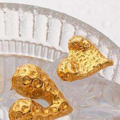 Heart Shape Stainless Steel Stud Earrings - Trendsi - Flyclothing LLC