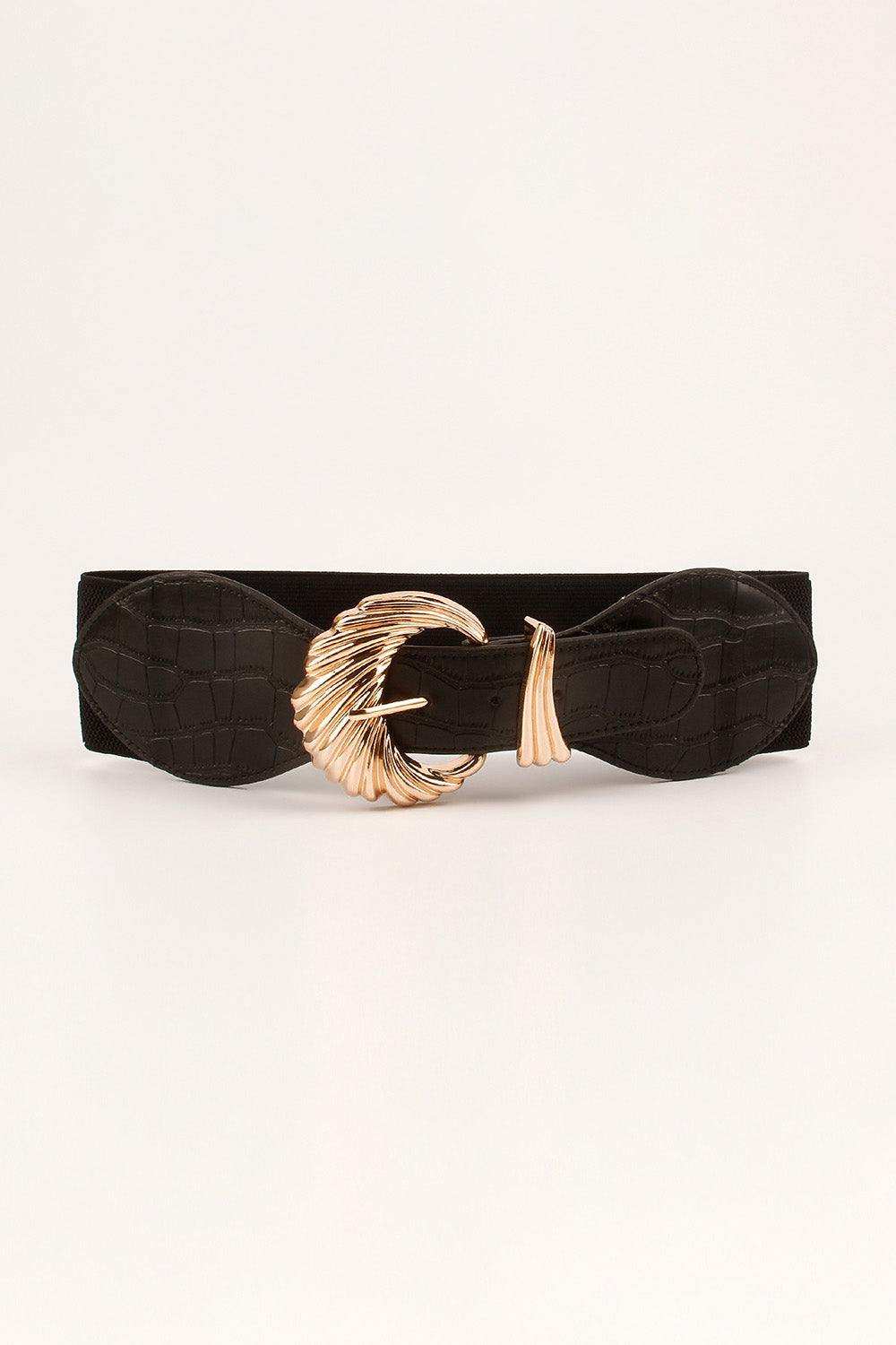 Shell Alloy Buckle Elastic Belt - Trendsi - Flyclothing LLC