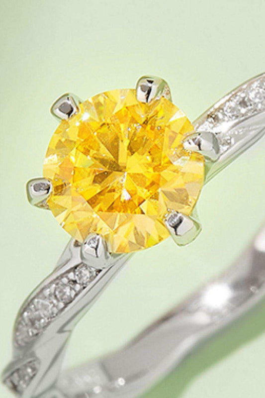 1 Carat Moissanite Contrast 925 Sterling Silver Ring - Trendsi - Flyclothing LLC