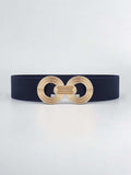 Geometric Buckle Elastic Wide Belt - Trendsi - Flyclothing LLC