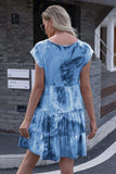 Tie-Dye Ruffle Hem Dress - Trendsi - Flyclothing LLC