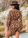 V-Neck Long Sleeve Romper - Trendsi - Flyclothing LLC