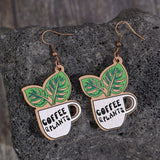 Wooden Alloy Dangle Earrings - Trendsi - Flyclothing LLC