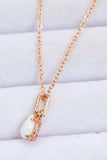 Opal Pendant 925 Sterling Silver Chain-Link Necklace - Trendsi - Flyclothing LLC
