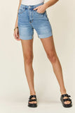 Judy Blue Full Size Tummy Control High Waist Denim Shorts - Trendsi - Flyclothing LLC