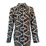 Rockmount Clothing Women's Premium Flannel Chenille Jacquard Western Shirt in Black & Brown - Rockmount Clothing - Flyclothing LLC