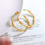 Titanium Steel C-Hoop Earrings - Trendsi - Flyclothing LLC