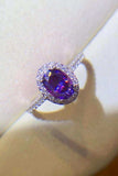 925 Sterling Silver 1 Carat Purple Moissanite Ring - Trendsi - Flyclothing LLC