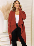 Long Sleeve Open Front Longline Cardigan - Trendsi - Flyclothing LLC