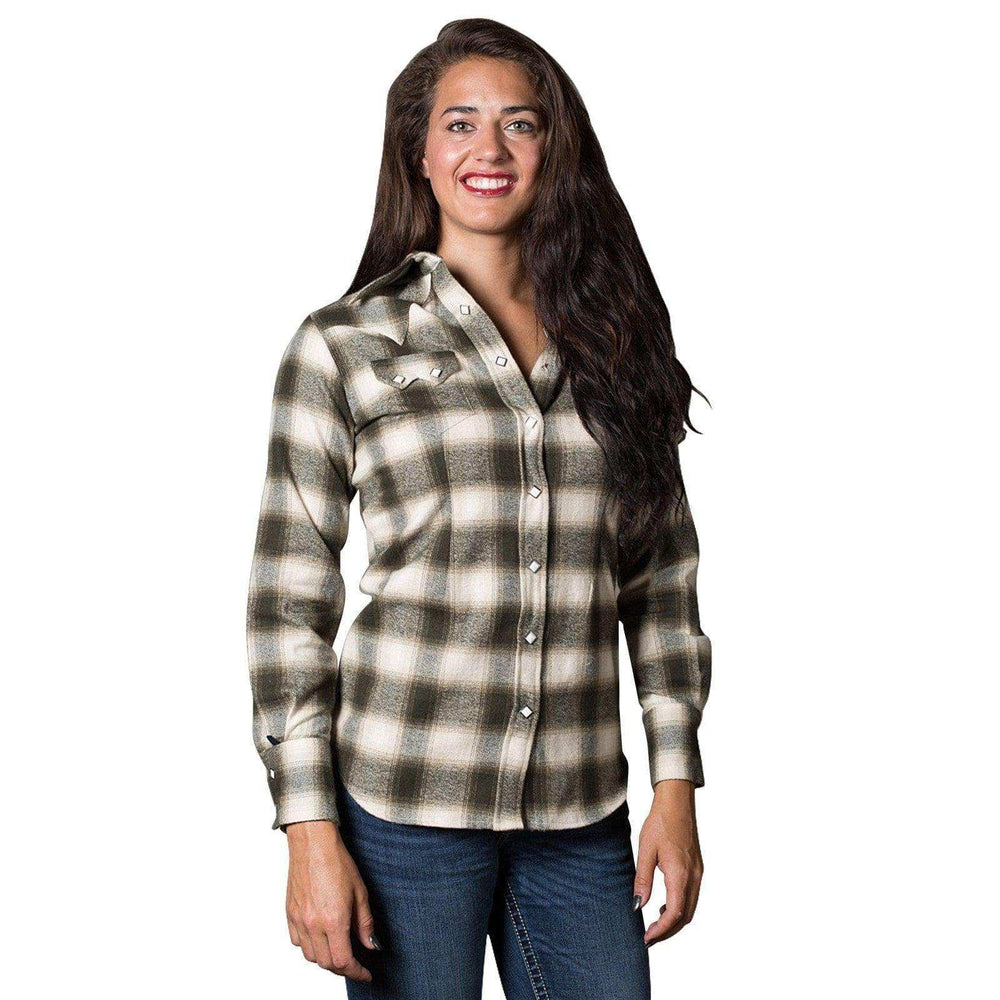 Rockmount Ranch Wear Womens Green Plaid Flannel Western Shirt - Rockmount Clothing - Flyclothing LLC