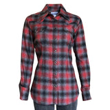 Rockmount Ranch Wear Womens Red & Grey Plaid Flannel Western Shirt - Rockmount Clothing - Flyclothing LLC