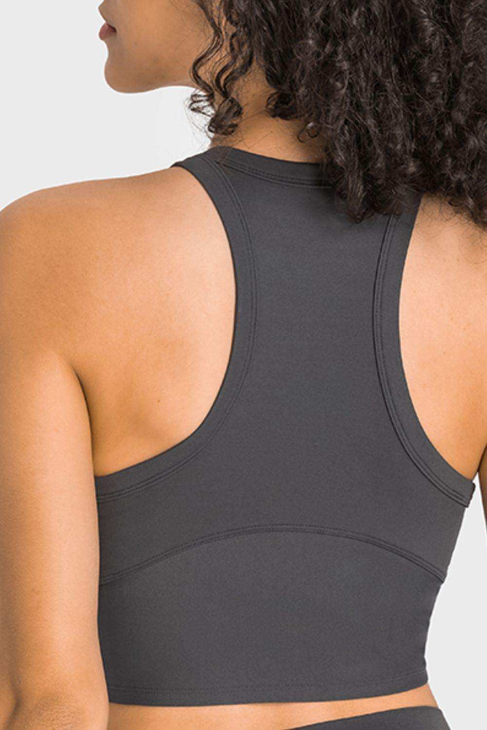 Racerback Cropped Sports Tank - Trendsi - Flyclothing LLC