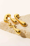 18K Gold Plated Geometric Mismatched Earrings - Trendsi - Flyclothing LLC