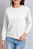 Round Neck Dropped Shoulder Sweatshirt - Trendsi - Flyclothing LLC