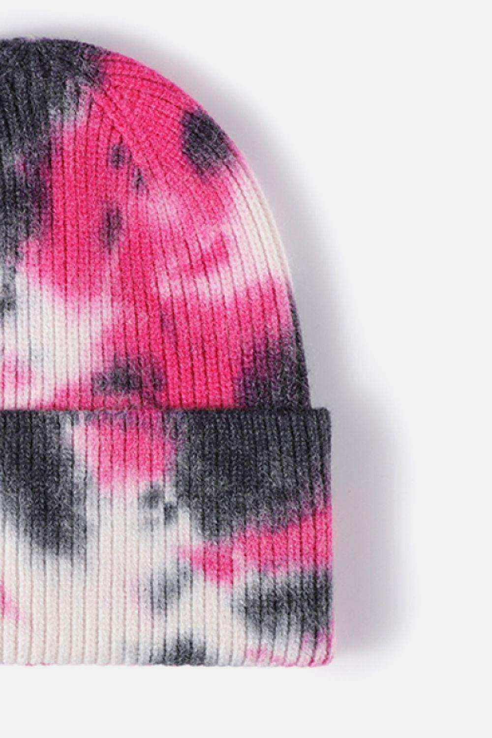 Tie-Dye Cuffed Rib-Knit Beanie Hat - Trendsi - Flyclothing LLC