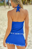 Full Size Halter Neck Swim Top and Ruched Skirt Set - Trendsi - Flyclothing LLC