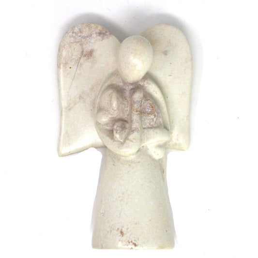 Angel Soapstone Sculpture Holding Dog - SMOLArt - Flyclothing LLC