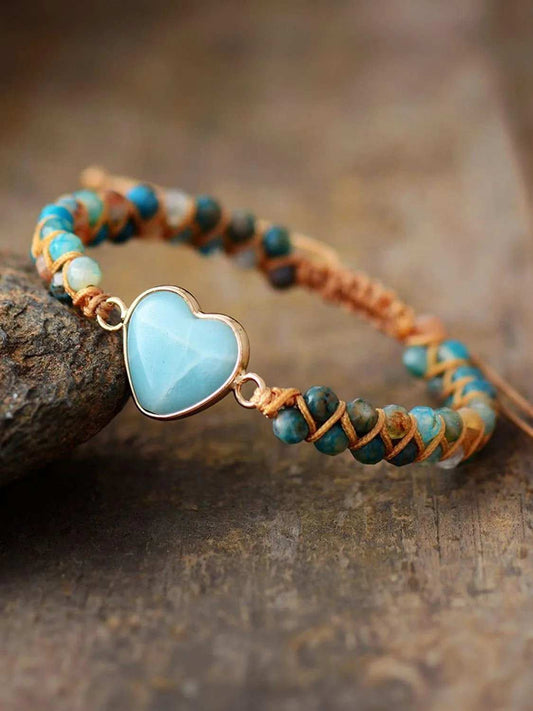 Heart Shape Beaded Bracelet - Trendsi - Flyclothing LLC