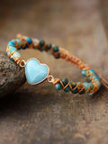 Heart Shape Beaded Bracelet - Trendsi - Flyclothing LLC
