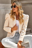Puff Sleeve Shawl Collar Blazer - Trendsi - Flyclothing LLC